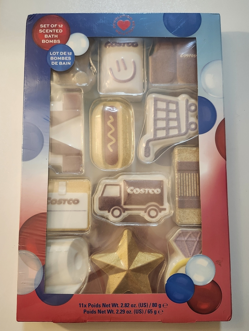 Costco Branded Scented Bath Bomb Gift Set – Gold & Pastel Assortment. New.